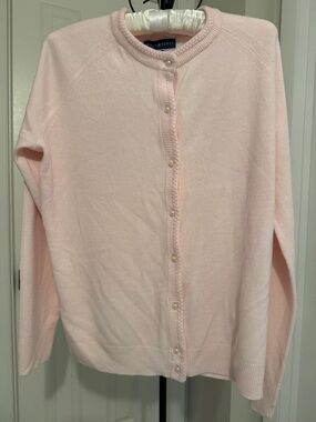 Karen Scott Soft Pink Pearl-Button Cardigan Size M NWT